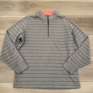 Footjoy Pullover Men Gray Striped 1/2 Zip Golf Sweater Size XL